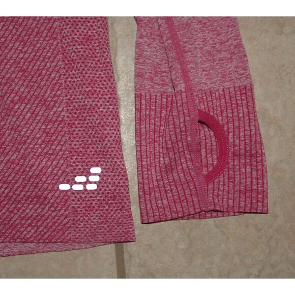 BCG Reddish Pink Space Dye Sz Large Athletic Stretchy Reflective Thumbhole Shirt - Picture 4 of 4
